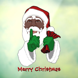 Autocollant Pour Fenêtre Décalage de Noël Personnalisé Père Noël Africain