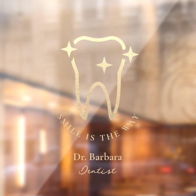 Autocollant Pour Fenêtre Décalage moderne Dentist Gold Tooth (Feuille 2)