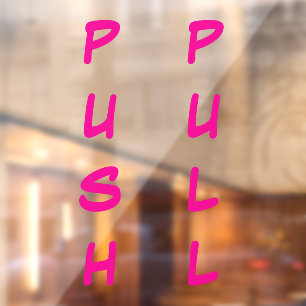 Autocollant Pour Fenêtre Décale de fermeture de porte - POUSSE / PULL