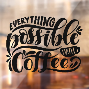 Autocollant Pour Fenêtre Décor de la cafétéria - café 