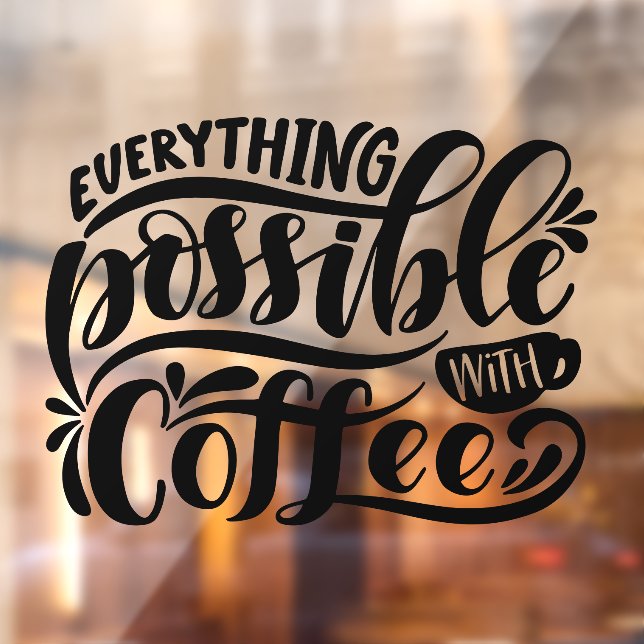 Autocollant Pour Fenêtre Décor de la cafétéria - café  (Feuille 2)