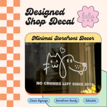 Décoration d'adhésif pour vitrine de magasin d'ani