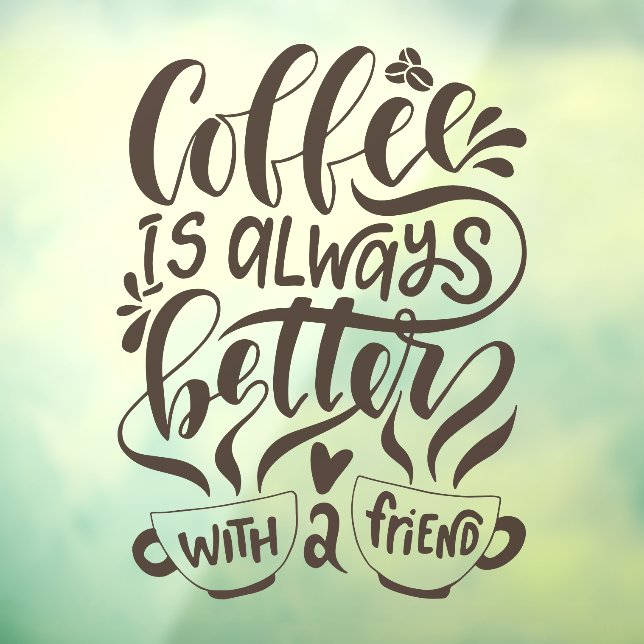 Autocollant Pour Fenêtre Décors de la fenêtre du café rustique Script (Feuille 3)