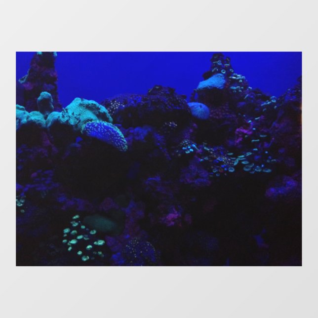 Autocollant Pour Fenêtre Deep Blue Aquarium scene window cling (Feuille)