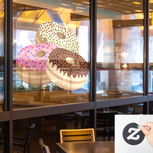 Autocollant Pour Fenêtre délicieux beignets Fenêtre Clouage (Fenêtre du restaurant)