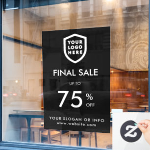 Autocollant Pour Fenêtre Dernière vente   Business Event Logo Store Remise 