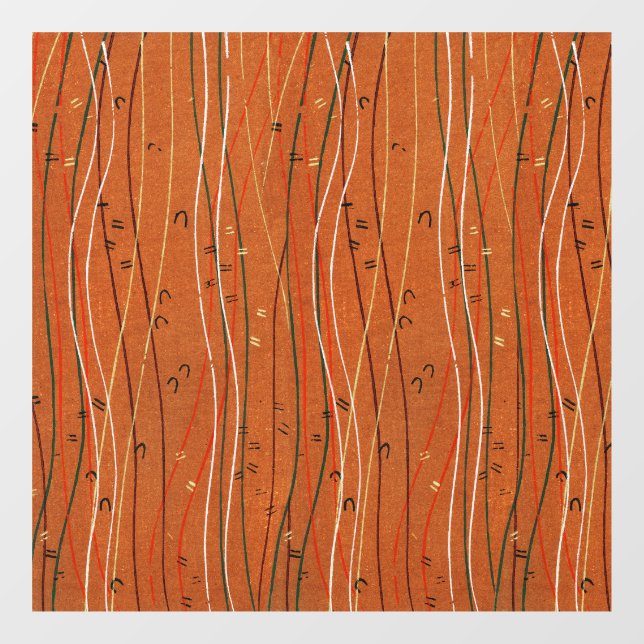 Autocollant Pour Fenêtre Des rayures rouges ondulées : Art Abstrait japonai (Feuille)
