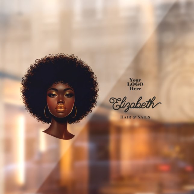 Autocollant Pour Fenêtre Design Afro audacieux pour le salon de coiffure af (Feuille 2)