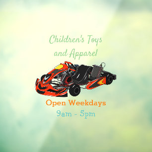 Autocollant Pour Fenêtre dessin animé de Kart racing