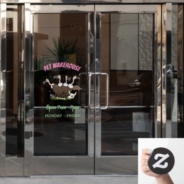 Autocollant Pour Fenêtre Dessin de l'humour vautours drôle (Porte de bureau)