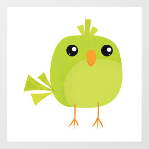 Autocollant Pour Fenêtre Dessin d'oiseau vert