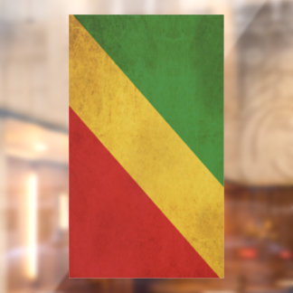 Autocollant Pour Fenêtre Dessin vintage du drapeau de la République du Cong