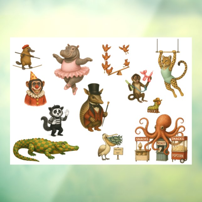 Autocollant Pour Fenêtre Dingaling Bros Circus acts (Feuille 3)