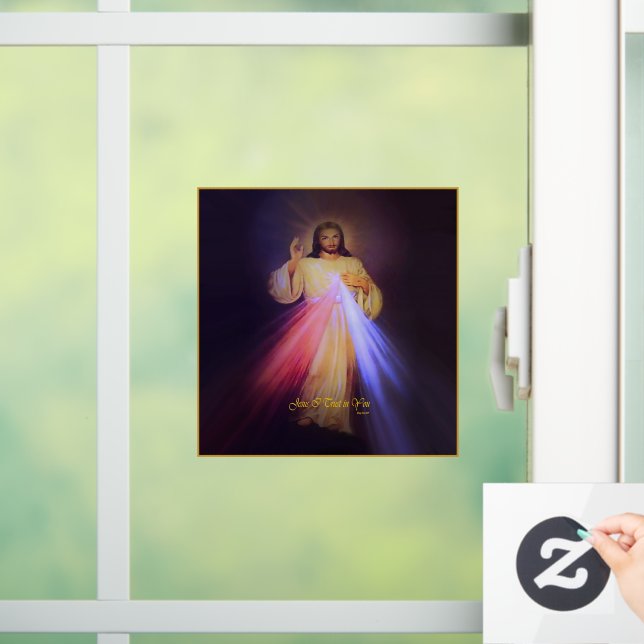 Autocollant Pour Fenêtre Divine Mercy Gold (Maison)