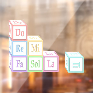 Autocollant Pour Fenêtre "Do Re Mi Fa So La Ti" Blocs De Bébés Musicaux Emp