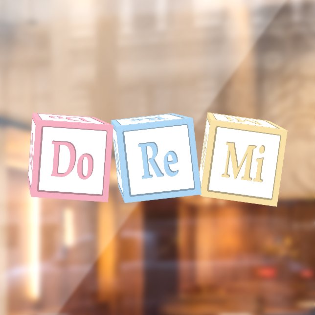 Autocollant Pour Fenêtre "Do Re Mi" Solfeggio Baby Blocks Enfants Musique (Feuille 2)