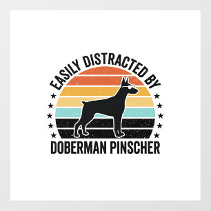 Autocollant Pour Fenêtre Doberman Pinscher Graphique Vintage Coucher de Sol