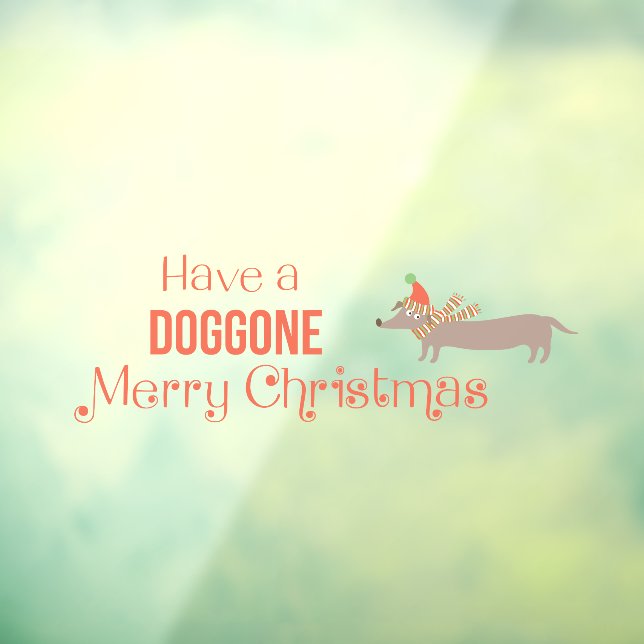 Autocollant Pour Fenêtre Doggone Joyeux Noël Weiner Chien (Feuille 3)