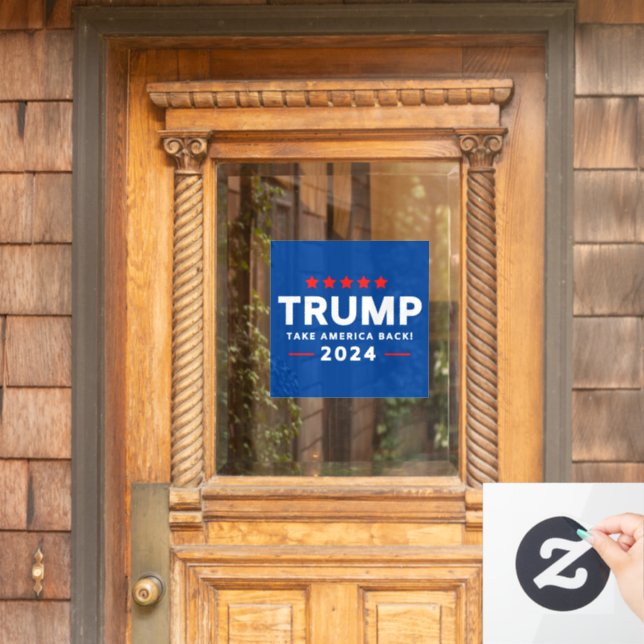 Autocollant Pour Fenêtre Donald Trump 2024 et l'Amérique (Porte d'accueil)