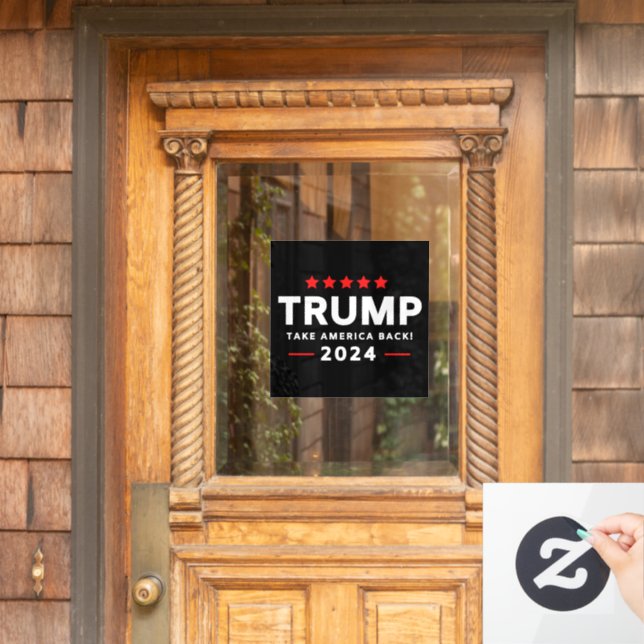 Autocollant Pour Fenêtre Donald Trump 2024 et l'Amérique (Porte d'accueil)