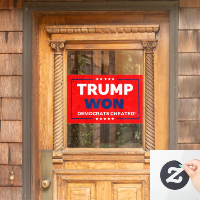 Autocollant Pour Fenêtre Donald Trump 2024 Trump a gagné (Porte d'accueil)
