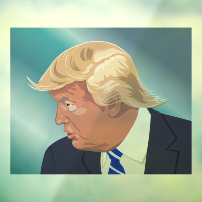 AUTOCOLLANT POUR FENÊTRE DONALD TRUMP BONNE FENÊTRE DE CHEVEUX CLAIR (Feuille 3)