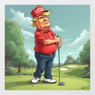 Autocollant Pour Fenêtre Donald Trump joue au golf