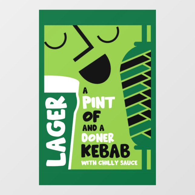 Autocollant Pour Fenêtre Doner Kebab (Feuille)