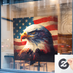 Autocollant Pour Fenêtre Drapeau américain rouge blanc bleu aigle patriotiq