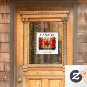 Autocollant Pour Fenêtre Drapeau canadien de la feuille d'érable d'automne