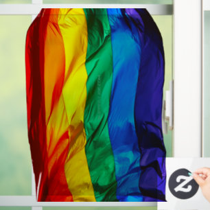 Autocollant Pour Fenêtre Drapeau de la fierté gay de SlipperyJoe's flottant