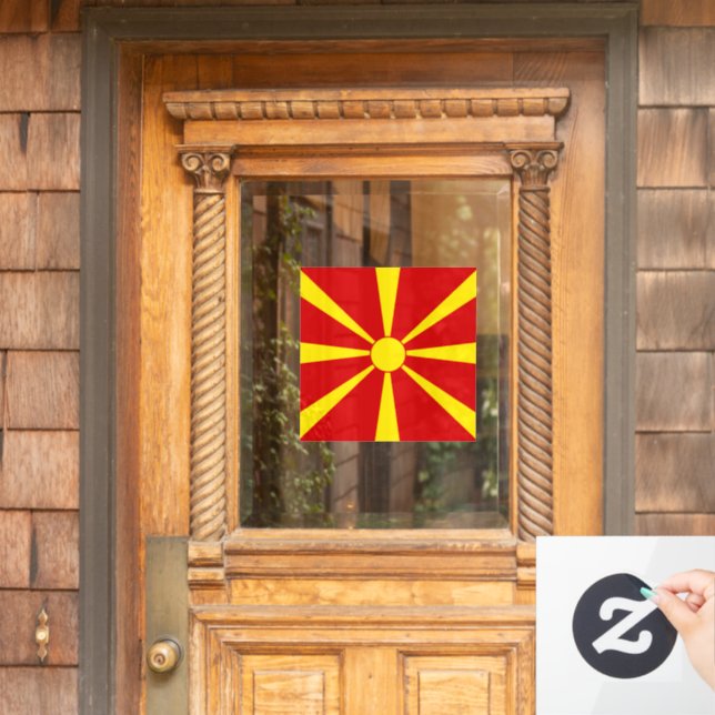 Autocollant Pour Fenêtre Drapeau de la Macédoine du Nord (Porte d'accueil)