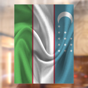 Autocollant Pour Fenêtre Drapeau de l'Ouzbékistan