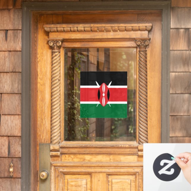 Autocollant Pour Fenêtre Drapeau du Kenya (Porte d'accueil)