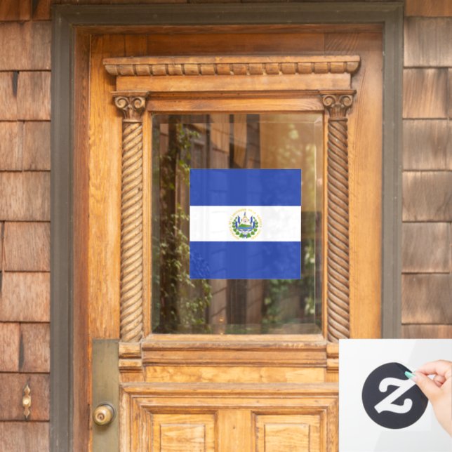 Autocollant Pour Fenêtre Drapeau El Salvador (Porte d'accueil)