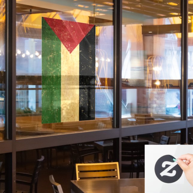 Autocollant Pour Fenêtre Drapeau palestinien Vintage (Fenêtre du restaurant)