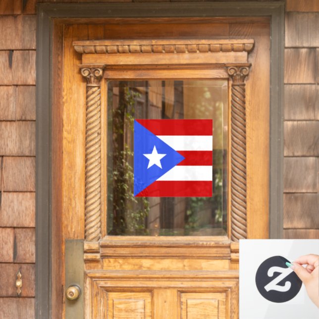 Autocollant Pour Fenêtre Drapeau Porto Rico (Porte d'accueil)