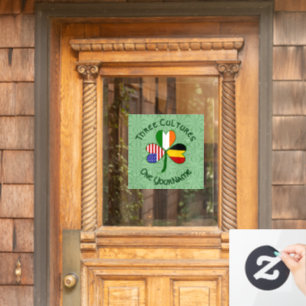 Autocollant Pour Fenêtre Drapeau Shamrock Personnalisé Belge Irlandais Amér