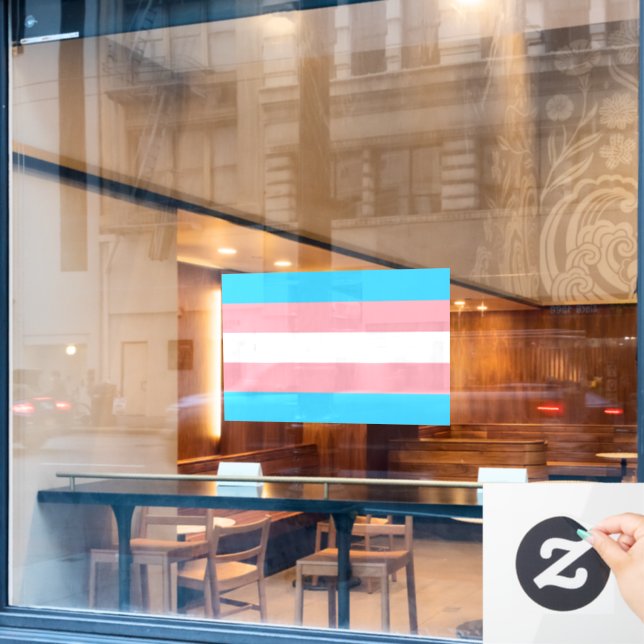Autocollant Pour Fenêtre Drapeau transgenre LGBTQIA+ (Fenêtre de café)