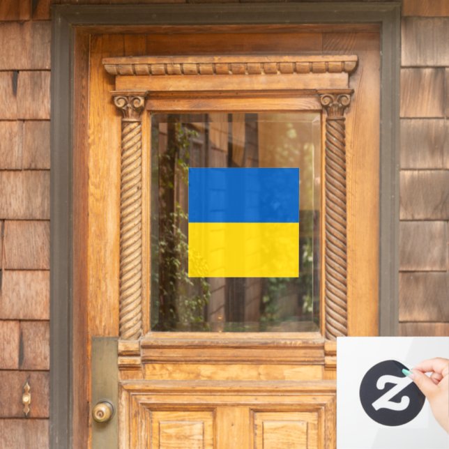 Autocollant Pour Fenêtre Drapeau ukrainien (Porte d'accueil)