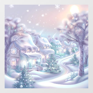 Autocollant Pour Fenêtre Dreamy Christmas Village Clin de fenêtre