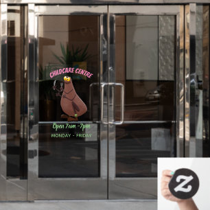 Autocollant Pour Fenêtre Drôle affamé pulette affamée dessin animé