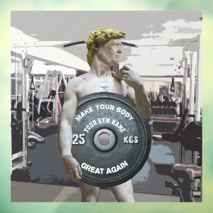 Autocollant Pour Fenêtre Drôle Gym entraînement David comme Donald Trump