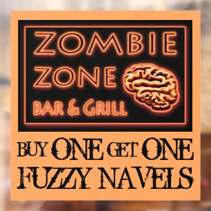 Autocollant Pour Fenêtre Drôle Halloween Zombie Boissons Fuzzy Navel