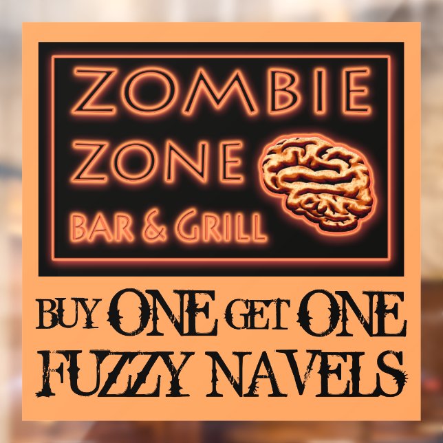 Autocollant Pour Fenêtre Drôle Halloween Zombie Boissons Fuzzy Navel (Feuille 2)