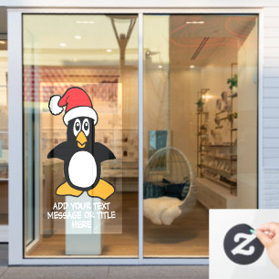 Autocollant Pour Fenêtre Drôle Noël Penguin Custom Words Clouage de la fe