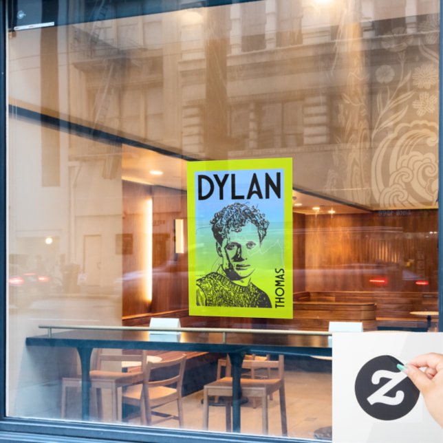 Autocollant Pour Fenêtre Dylan Thomas Welsh Poet (Fenêtre de café)