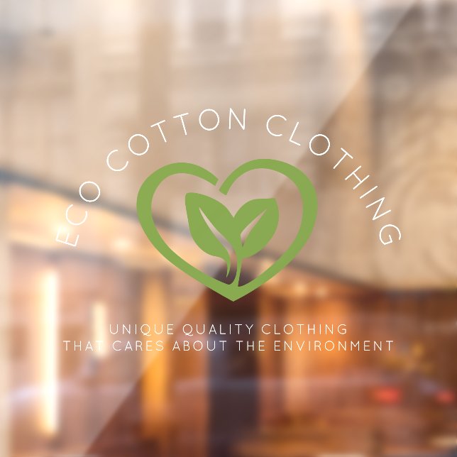 Autocollant Pour Fenêtre Eco deux coeur feuille logo de l'entreprise vêteme (Feuille 2)