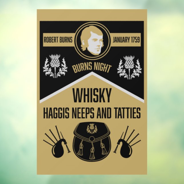 Autocollant Pour Fenêtre Ecosse Burns Night (Feuille 3)