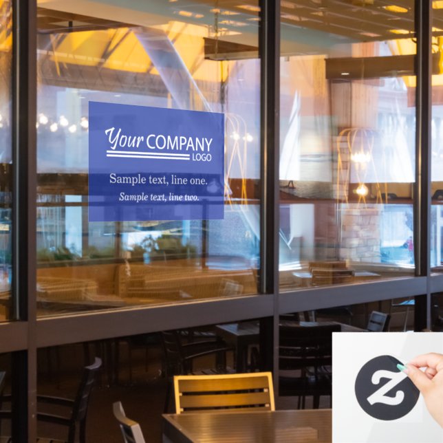 Autocollant Pour Fenêtre Écran de signalisation Bleu Bleu Bleu Bleu Bleu Bl (Fenêtre du restaurant)